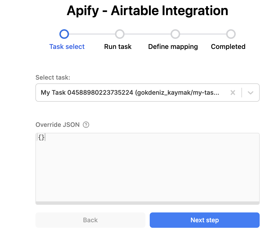 Run task