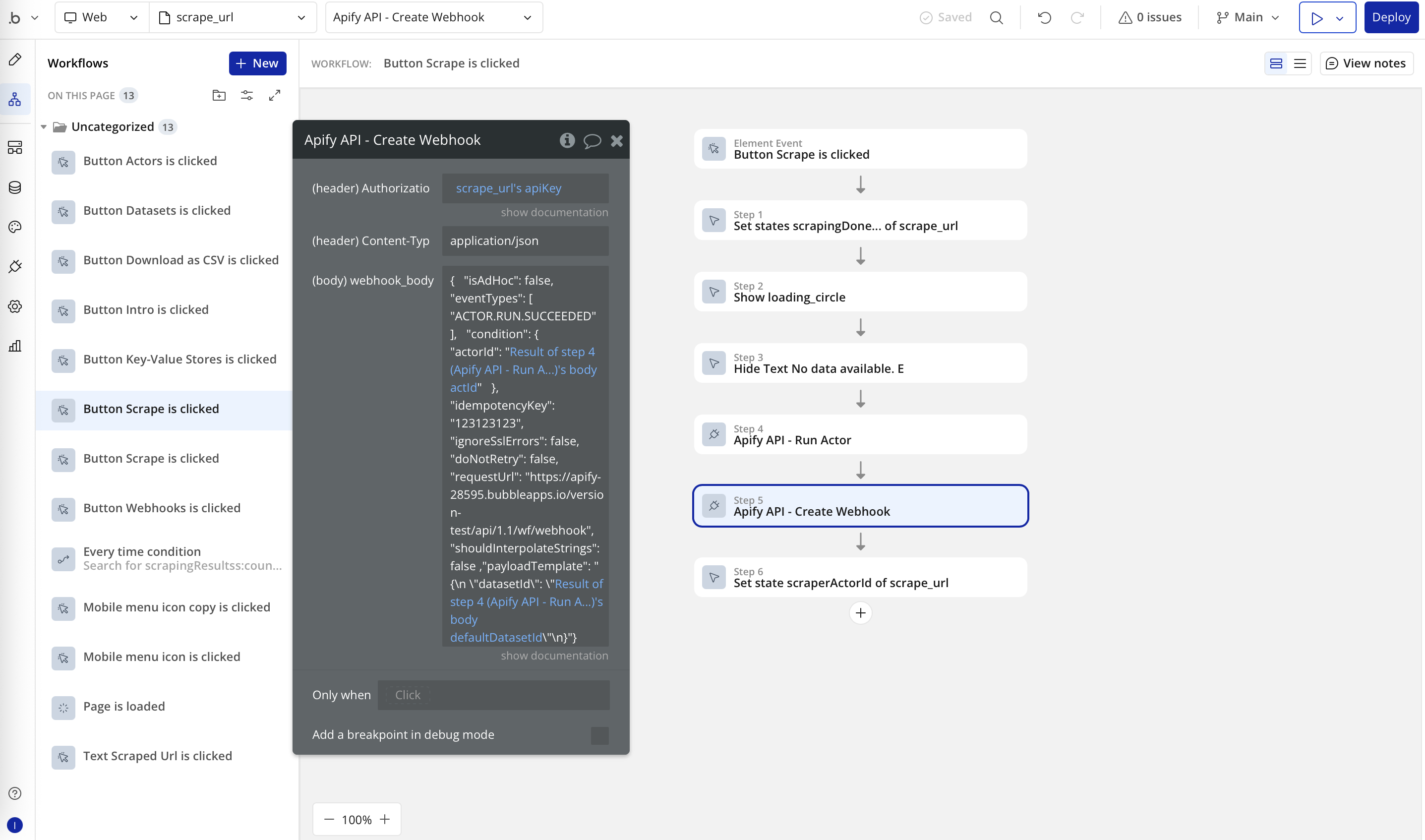 Create a webhook